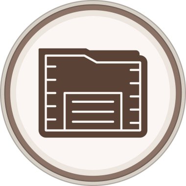 Folder Glyph brown circle. Vector Illustration For Web Use