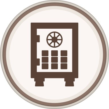 Güvenli Glyph kahverengi çember. Web Kullanımı için Vektör İllüstrasyonu