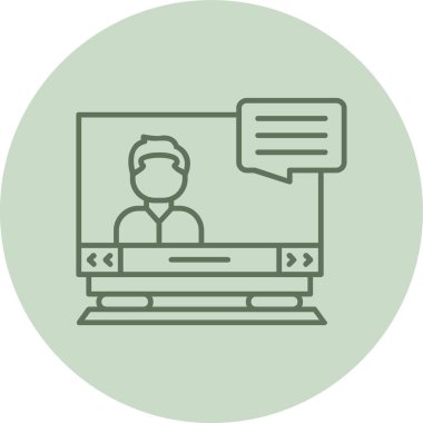 İletişim Yeşil Çember. Web Kullanımı için Vektör İllüstrasyonu