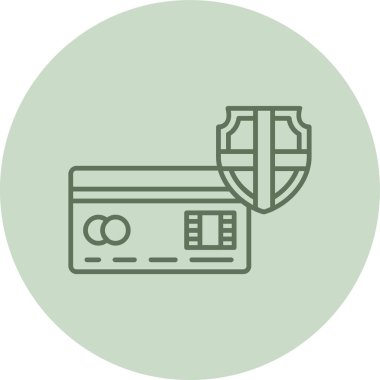 Kredi Kartı Yeşil Çember. Web Kullanımı için Vektör İllüstrasyonu