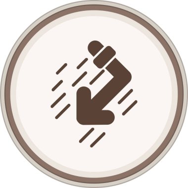 Zigzag Arrow Glyph kahverengi daire. Web Kullanımı için Vektör İllüstrasyonu