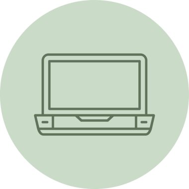 Laptop green Circle. Vector Illustration For Web Use