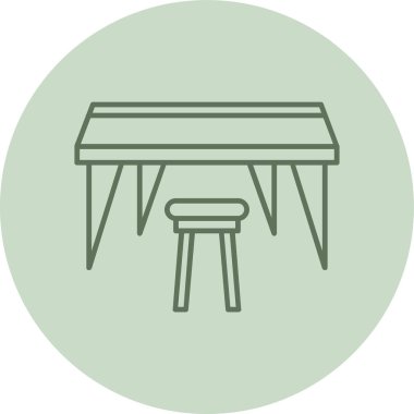 Masa yeşil daire. Web Kullanımı için Vektör İllüstrasyonu