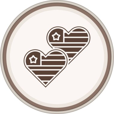 Heart Glyph kahverengi çember. Web Kullanımı için Vektör İllüstrasyonu