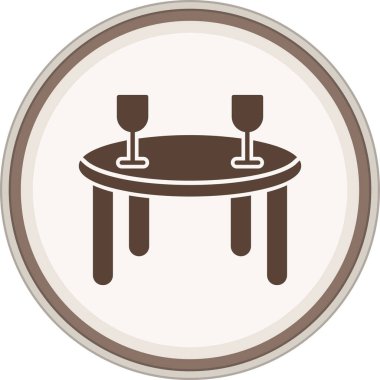 Yemek Masası Kahverengi Çember. Web Kullanımı için Vektör İllüstrasyonu