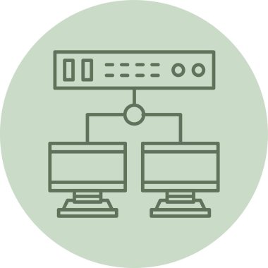 Sunucu yeşil daire. Web Kullanımı için Vektör İllüstrasyonu