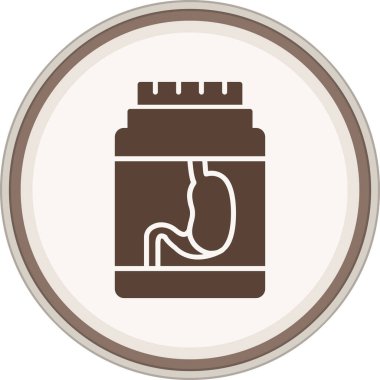 Medicine Glyph kahverengi daire. Web Kullanımı için Vektör İllüstrasyonu