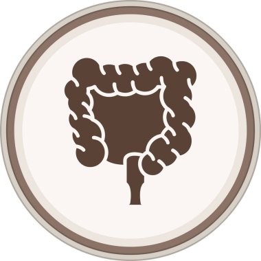 İnce bağırsak kahverengi yuvarlak. Web Kullanımı için Vektör İllüstrasyonu