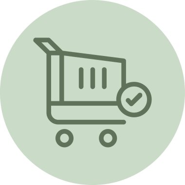 Shopping-cart green Circle. Vector Illustration For Web Use