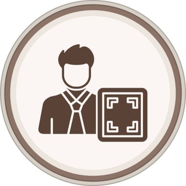 User Scan Glyph brown circle. Vector Illustration For Web Use