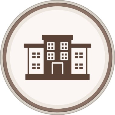 Okul sembolü kahverengi daire. Web Kullanımı için Vektör İllüstrasyonu