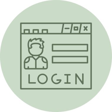 Yeşil Daire 'ye girin. Web Kullanımı için Vektör İllüstrasyonu