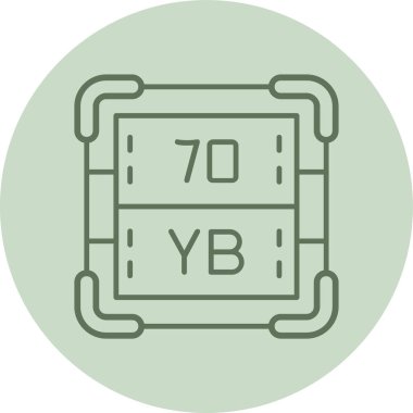 Ytterbium yeşil çemberi. Web Kullanımı için Vektör İllüstrasyonu