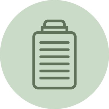 Clipboard List green Circle. Vector Illustration For Web Use