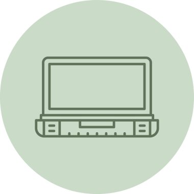 Laptop yeşil daire. Web Kullanımı için Vektör İllüstrasyonu