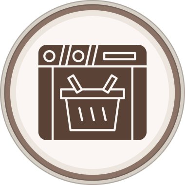 Online Sales Glyph brown circle. Vector Illustration For Web Use