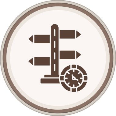 Yönü Glyph kahverengi daire. Web Kullanımı için Vektör İllüstrasyonu