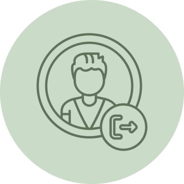 Kullanıcı Çıkış Yeşil Çemberi. Web Kullanımı için Vektör İllüstrasyonu