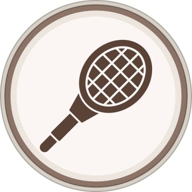 Racket Glyph brown circle. Vector Illustration For Web Use