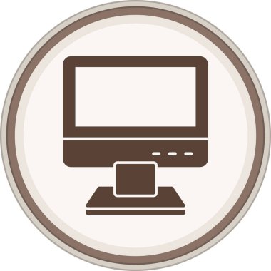 Bilgisayar sembolü kahverengi daire. Web Kullanımı için Vektör İllüstrasyonu