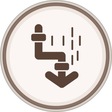 Zigzag Arrow Glyph kahverengi daire. Web Kullanımı için Vektör İllüstrasyonu