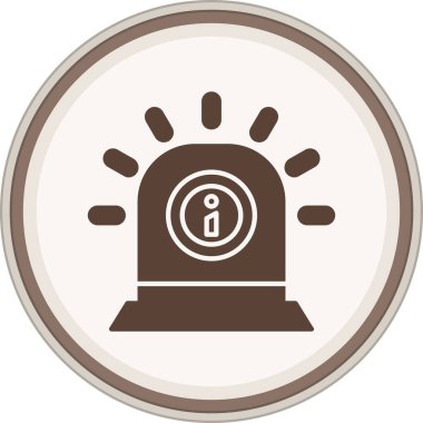 Siren glyph kahverengi daire. Web Kullanımı için Vektör İllüstrasyonu