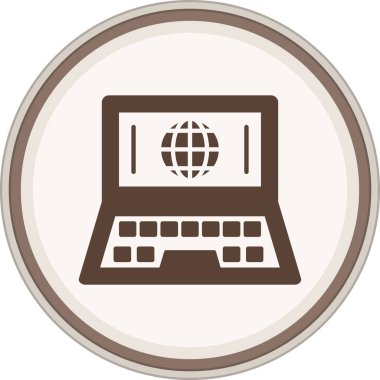 İnternet Glyph kahverengi dairesi. Web Kullanımı için Vektör İllüstrasyonu