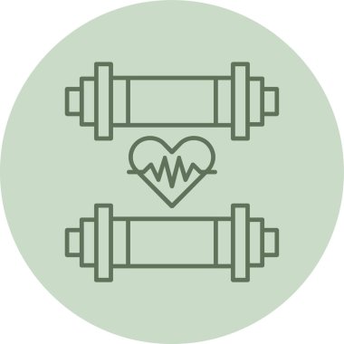 Fitness Green Circle 'da. Web Kullanımı için Vektör İllüstrasyonu