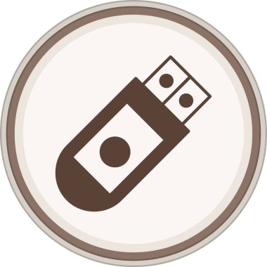 Usb Glyph kahverengi çember. Web Kullanımı için Vektör İllüstrasyonu