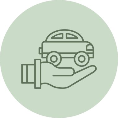 Araba Sigortası Yeşil Çember. Web Kullanımı için Vektör İllüstrasyonu