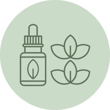 Essential Oil green Circle. Vector Illustration For Web Use