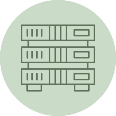 Sunucu yeşil daire. Web Kullanımı için Vektör İllüstrasyonu