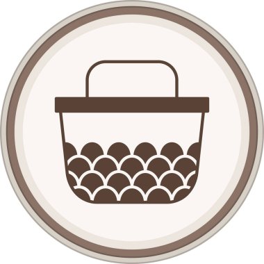 Yemek Sepeti Kahverengi Çember. Web Kullanımı için Vektör İllüstrasyonu