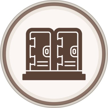 Portable Bathroom Glyph brown circle. Vector Illustration For Web Use
