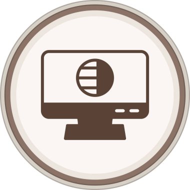 Contrast Glyph brown circle. Vector Illustration For Web Use