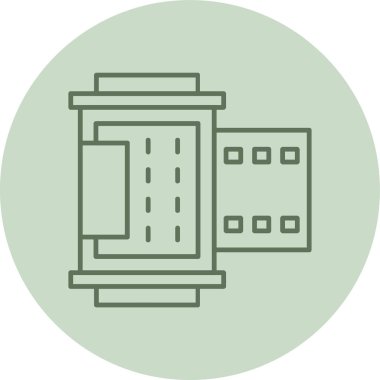 Sinema Reel Green Circle. Web Kullanımı için Vektör İllüstrasyonu