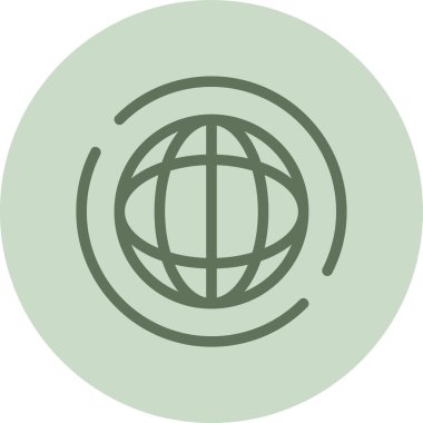 Küre yeşili daire. Web Kullanımı için Vektör İllüstrasyonu