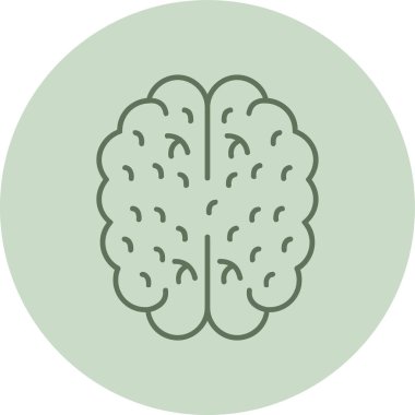 Brain green Circle. Vector Illustration For Web Use
