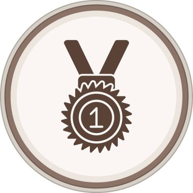 Madalyalı kahverengi çember. Web Kullanımı için Vektör İllüstrasyonu