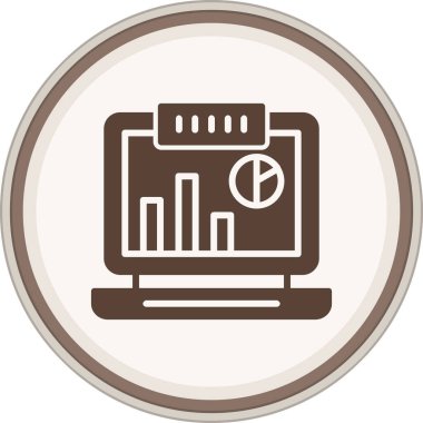 Laptop Glyph brown circle. Vector Illustration For Web Use