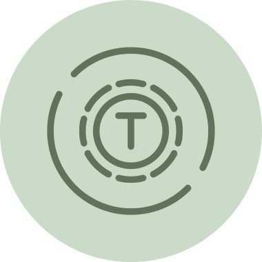 T yeşil dairesi. Web Kullanımı için Vektör İllüstrasyonu