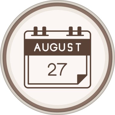 27 Ağustos kahverengi çember. Web Kullanımı için Vektör İllüstrasyonu