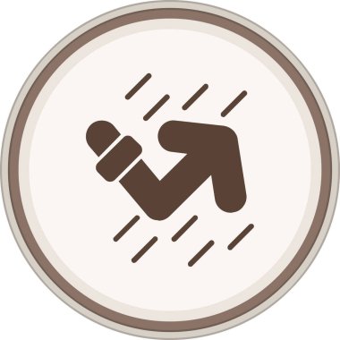 Zıplayan kahverengi çember. Web Kullanımı için Vektör İllüstrasyonu