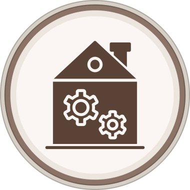 Management Glyph brown circle. Vector Illustration For Web Use