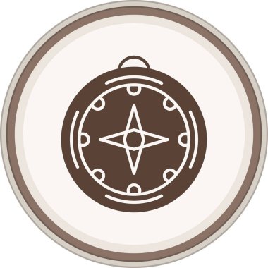 Pusula kahverengi çember. Web Kullanımı için Vektör İllüstrasyonu