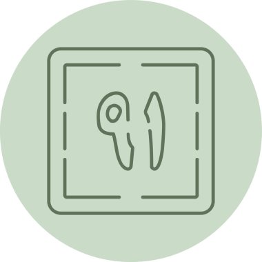 Wahid wa Tis 'un yeşil çemberi. Web Kullanımı için Vektör İllüstrasyonu