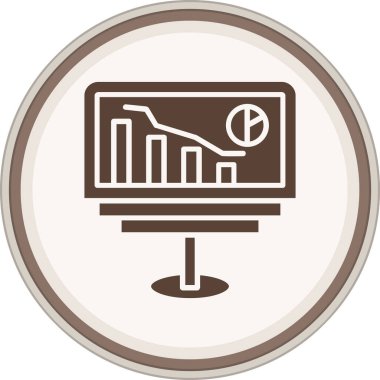 Admin Dashboard Glyph brown circle. Vector Illustration For Web Use