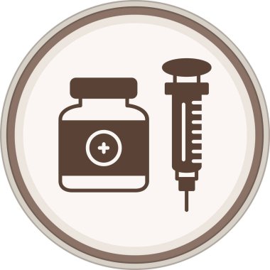 Aşı Glyph kahverengi daire. Web Kullanımı için Vektör İllüstrasyonu