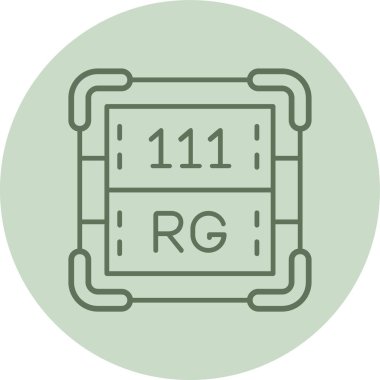 Roentgenium Yeşil Çember. Web Kullanımı için Vektör İllüstrasyonu