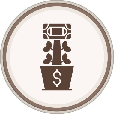 Büyüyen Glyph kahverengi çember. Web Kullanımı için Vektör İllüstrasyonu